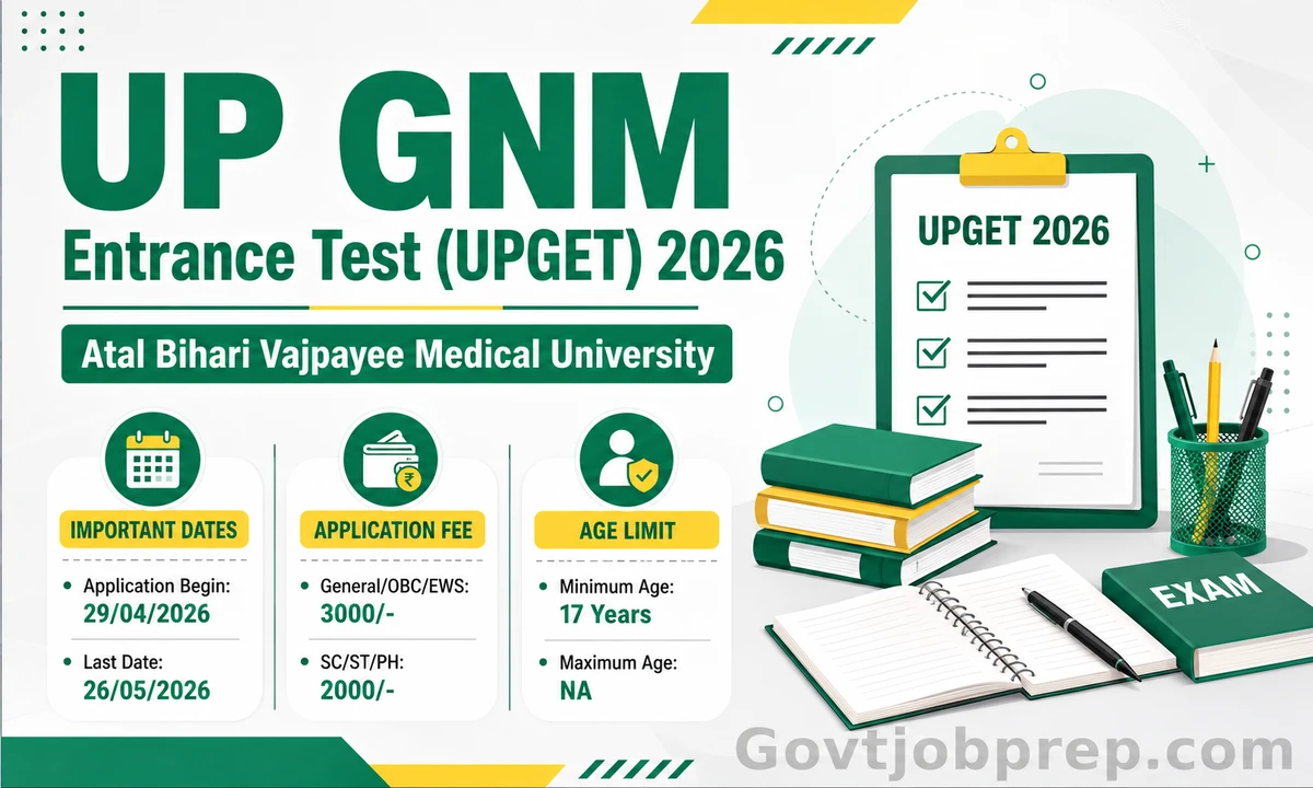 ABVMU UP GNM Entrance Test UPGET Online Form 2026